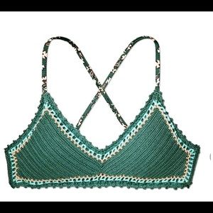 Green Crotchet Swim Suit Top